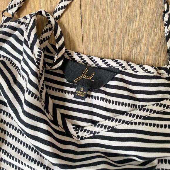 Jacks Colorblock Striped Black White Red Dress Size 8 - Picture 10 of 14